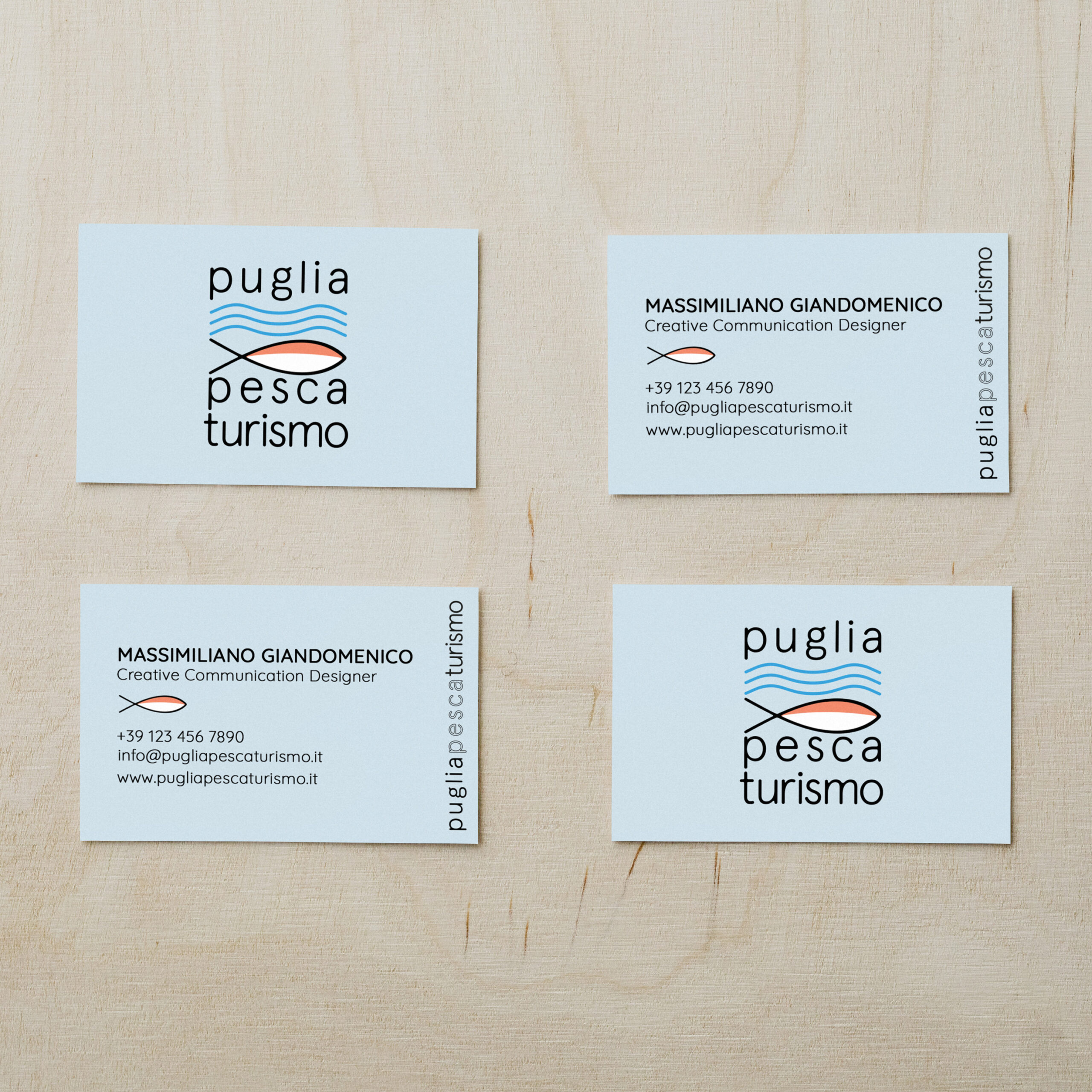 Puglia Pesce Turismo — mockup identità visiva