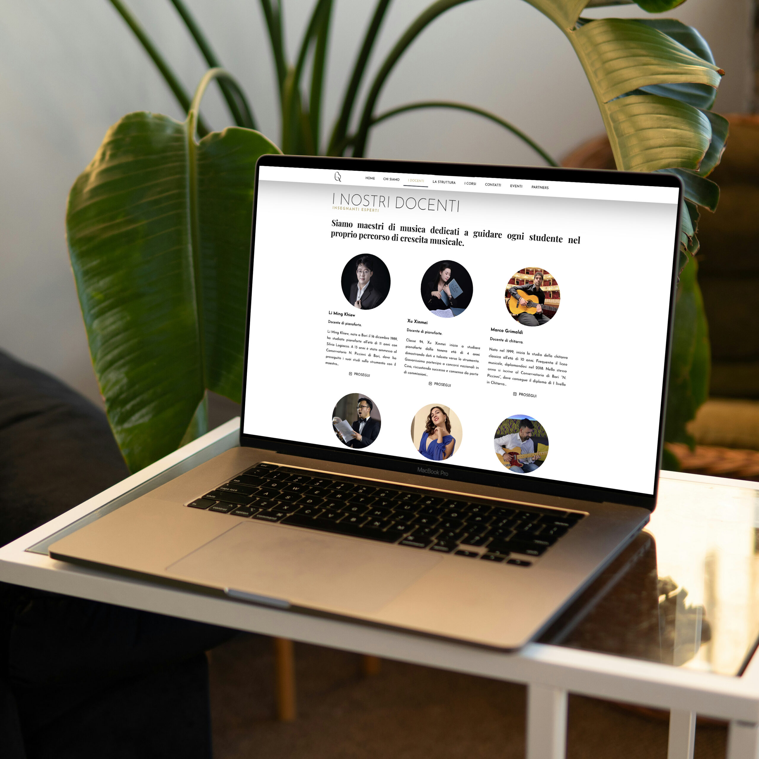 Li Ming Music Studio — mockup del sito web