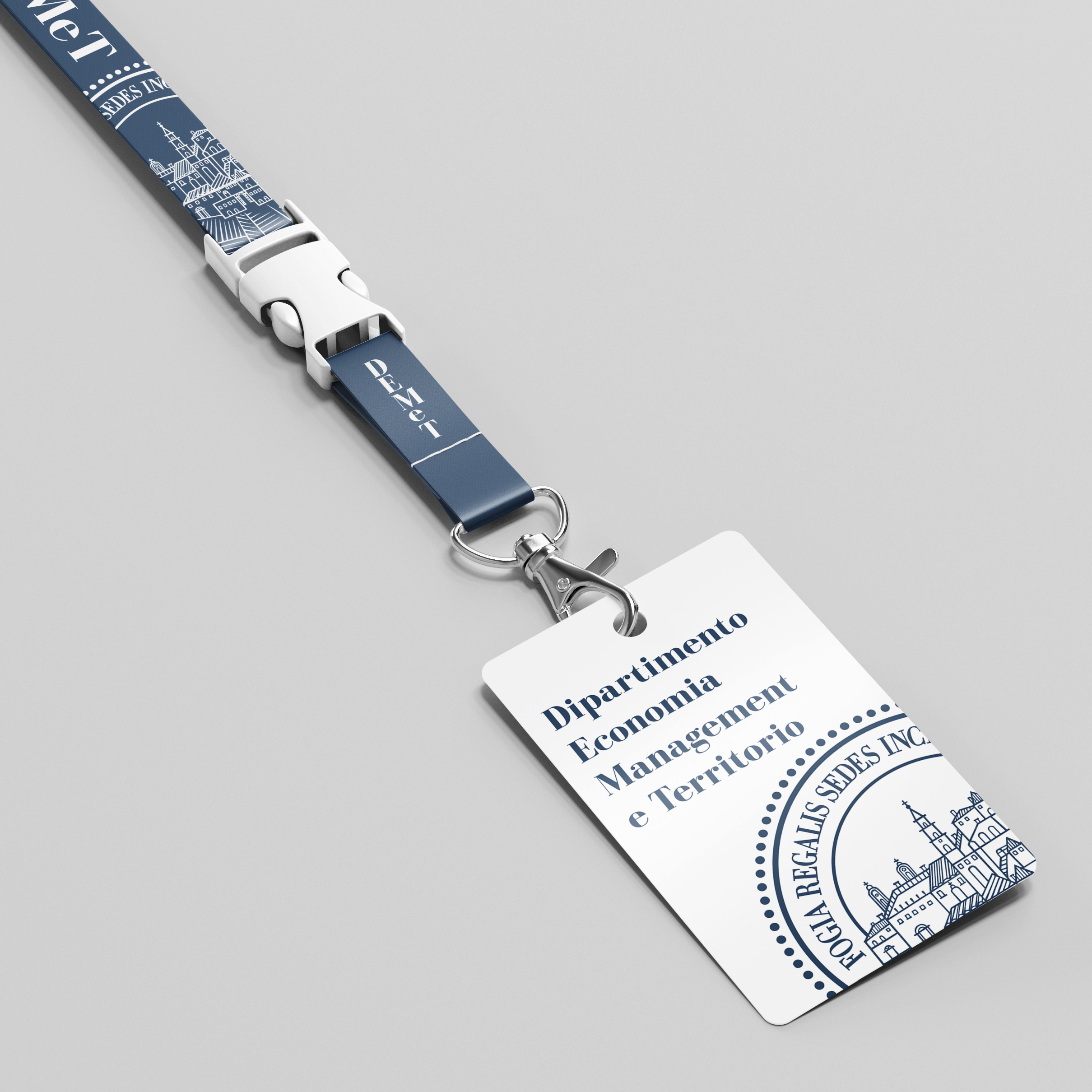 DEMeT — mockup badge identificativo